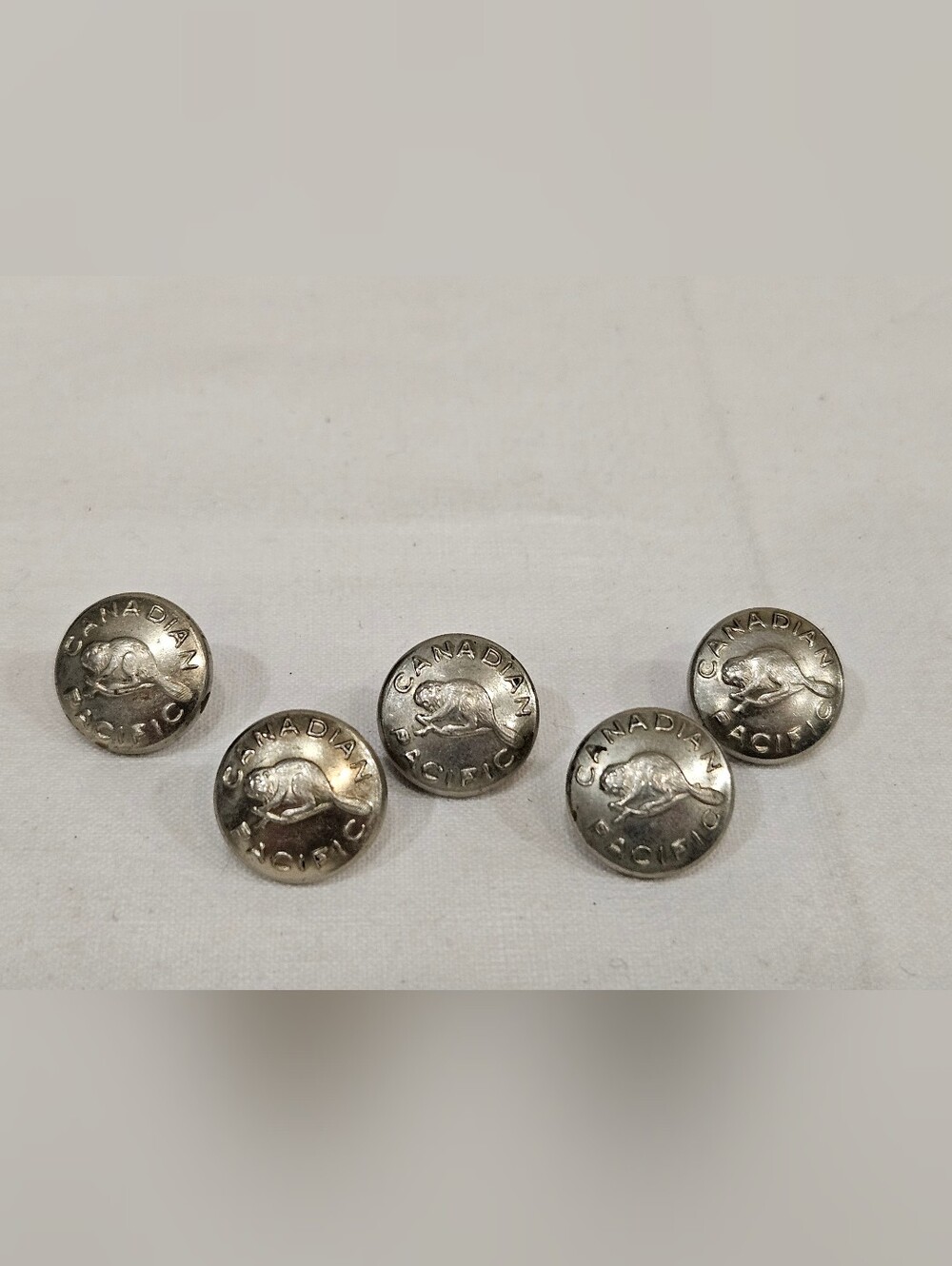 Small Beaver CANADIAN PACIFIC RAILROAD UNIFORM BUTTON lot